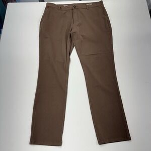 Mugsy Pants Mens 38x34 Brown Halsteds Tapered Casual Stretch Casual